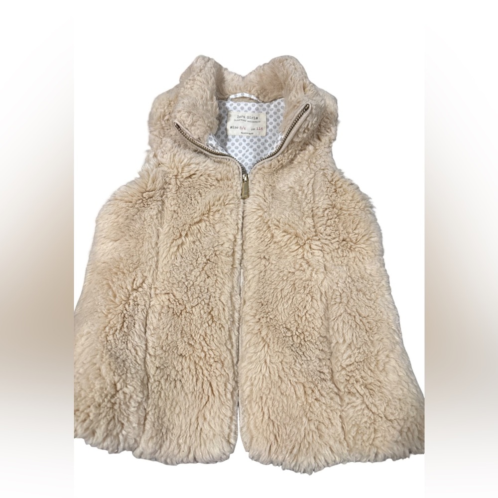 Zara Kids Tan Faux Fur Vest